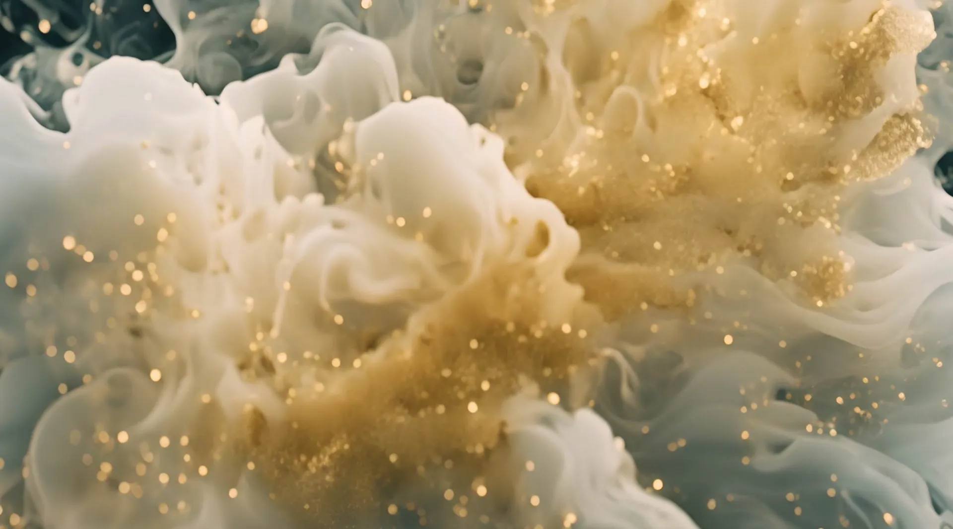 Golden Dust in Creamy Clouds Backdrop Video